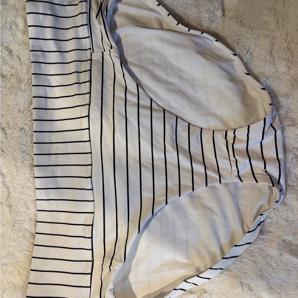 CALIA by Carrie Underwood white w/ black pin stripe bikini bottom